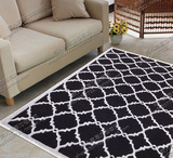 黑白色格子地毯 欧式客厅地毯 简约美式茶几地毯 地中海卧室地毯