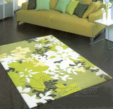 时尚绿色田园花朵宜家地毯客厅茶几沙发地毯卧室床边手工腈纶地毯
