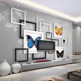 5d立体客厅卧室3D电视背景墙纸 现代简约无缝无纺布蝴蝶大型壁画