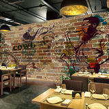 定制壁画工装复古仿立体砖墙背景墙壁纸艺术个性咖啡厅餐厅墙纸3D