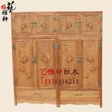 中式实木红木古典家具非洲黄花梨木衣柜真龙云龙顶箱柜一对特价