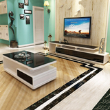 时尚简约现代茶几电视柜组合钢化玻璃小户型整装客厅家具