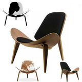 飞机椅北欧创意沙发椅宜家时尚创意贝壳椅三脚曲木弯板休闲洽谈椅