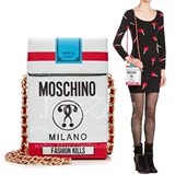 意大利代购正品女包Moschino真皮烟盒图案链条单肩包2016秋冬新款