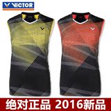 2016新款 正品胜利VICTOR羽毛球服男女款无袖背心速干透气T-6003