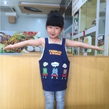 外贸托马斯新款日式亲子纯棉围裙儿童罩衣幼儿园吃饭衣小孩画画衣