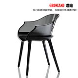 透明扶手餐椅水晶亚克力椅创意塑料休闲椅子欧式会客椅 设计师椅