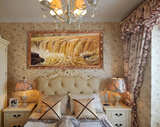 现代装饰画油画酒店客厅卧室餐厅实木有框墙壁挂画黄河壶口瀑布