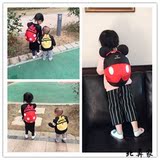 韩版幼儿园儿童米奇米妮书包男女童小孩宝宝可爱防走失双肩背包潮