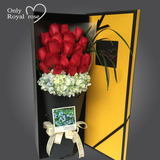 杭州鲜花速递19朵红玫瑰花束礼盒生日祝福爱情鲜花预定同城送花店