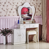 欧式白色梳妆台小户型卧室田园可伸缩多功能宜家板式简约化妆桌