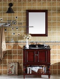 美式做旧橡木落地浴室柜组合欧美式卫浴柜组合卫浴柜洗漱台面盆