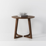 美式纯实木角几圆形沙发边几简约小茶几创意北欧边桌个性家具包邮