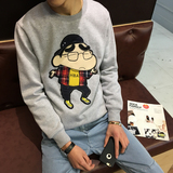 秋季韩版学生装青少年圆领蜡笔小新卡通动漫卫衣宽松薄外套男衣服