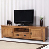 纯实木 白橡木电视柜地柜1.51.8米 简约复古家具客厅家具无贴皮