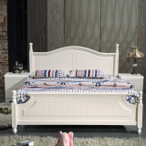 欧式婚床双人床1.8米 白色公主床实木床高箱床 法式真皮床简欧床