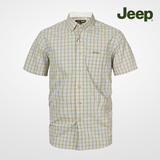 JEEP/吉普男装夏季新品商务休闲舒适纯棉大码短袖衬衫JS13WH127