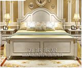 美式乡村实木床 全实木美式床欧式双人床1.5 1.8米白色床卧室婚床
