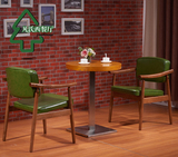 实木奶茶店桌椅 咖啡厅组合桌椅 沙发休闲简约西餐厅桌椅美式创意