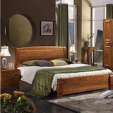 进口老榆木纯实木气压高箱储物床1.2米1.5米1.8米双人床卧室家具