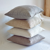 日式和风纯色棉麻靠垫简约现代北欧宜家沙发抱枕套办公室汽车靠枕