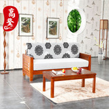 新中式实木沙发床推拉两用现代客厅布艺沙发小户型多功能橡木沙发