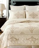 经典复古十字绣高档绣花绗缝被全棉床盖床单空调被春秋被多功能被