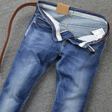 外贸剪标jeans男款牛仔裤男春秋款直筒薄款宽松型春夏浅色长裤子