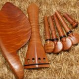 高档红栆木虎皮水波纹4/4小提琴配件腮托拉弦板整套乐器配件