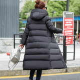 2016冬季新款韩版连帽修身羽绒服女长款加厚过膝大码显瘦纯色外套