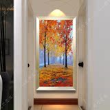 玄关装饰画竖版走廊过道壁画客厅挂画抽象油画风景画3d立体画欧式