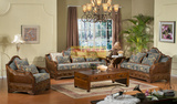 美式古典实木沙发沙发组合套装欧式沙发真皮沙发客厅家具布艺沙发