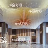 非标工程现代新中式LED吊灯售楼大厅酒店走廊水晶玻璃棒吸顶吊灯