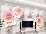 欧式3D玫瑰立体电视背景墙壁纸卧室婚房浪漫无缝墙纸大型影视壁画