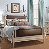 实木床1.8双人床美式乡村白色橡木雕花婚床现代简约复古真皮床1.5