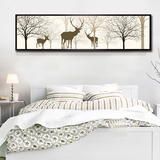 现代北欧装饰画卧室床头挂画酒店宾馆壁画横幅客厅沙发背景墙画鹿