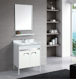 新款太空铝落地式卫浴柜 挂墙式卫浴柜 浴室柜组合卫生间洗手盆柜