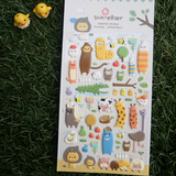 JR 韩国文具创意可爱动物农场立体软塑料贴纸DIY装饰贴画 NO.1009