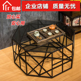 简约现代钢化玻璃茶几铁艺小户型桌子创意个性艺术时尚客厅沙发