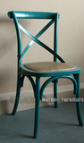 出口欧洲实木餐椅复古美式藤椅休闲椅简约背叉橡木椅北欧扶手椅子