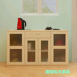 广州纯松木实木碗柜客厅储物柜酒柜现代简约餐边柜收纳柜AJ-C102