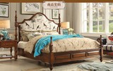 美式乡村 全实木红橡木 双人床 1.8米婚床田园地中海卧室整体家具