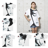 Bigbang权志龙GD2016 MADE日本FM同款人脸印花男女衣服短袖T恤