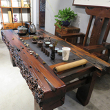 老船木茶桌茶几大板龙骨茶台 仿古中式功夫茶艺桌椅 实木茶室家具