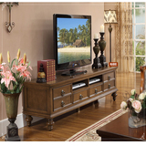 特价新古典电视柜 简约深色欧式家具实木地柜 视听柜矮柜整装定制