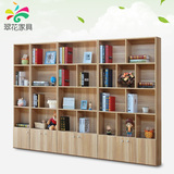 现代简约组合书柜带门格子柜 简易客厅书架办公储物柜组装小柜子