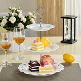 陶瓷三层水果盘客厅摆台创意欧式下午茶多层婚庆甜点心蛋糕托盘架