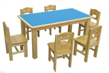 特价幼儿园防火板桌椅儿童长方形六人桌密度板桌椅实木桌学习桌