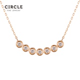 Circle日本珠宝 钻石吊坠18k玫瑰金群镶排钻锁骨项链正品女款简约