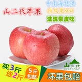 【山二代】16新鲜农家水果纯天然苹果脆甜红富士现摘现发5斤包邮